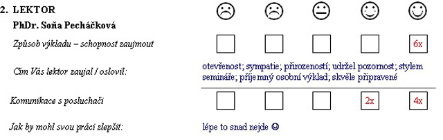 UKÁZKA HODNOCENÍ SEMINÁŘŮ